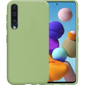 Samsung Galaxy A50 Hoes Siliconen Case Back Cover Hoesje Groen
