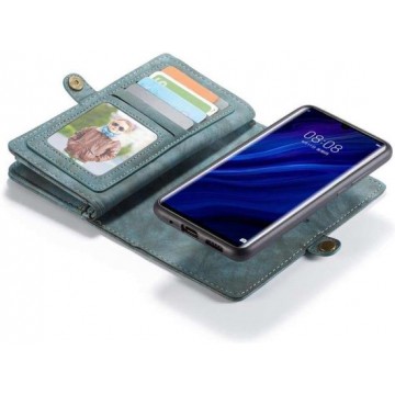 CaseMe Vintage Wallet Case Hoesje Huawei P30 Pro - Blauw