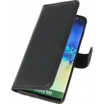 Handmade Echt Lederen Telefoonhoesje voor Samsung Galaxy S10 - Zwart