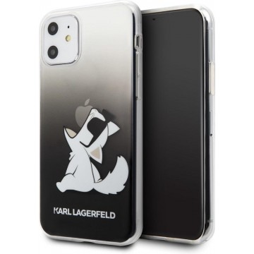 KARL LAGERFELD Fun Choupette Backcover Hoesje iPhone 11 - Zwart Transparant