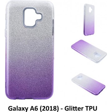 Kleurovergang Paars Glitter TPU Achterkant voor Samsung Galaxy A6 (2018) (A6 2018)