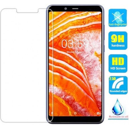 2 Stuks Screenprotector Tempered Glass Glazen Gehard Screen Protector 2.5D 9H (0.3mm) - Nokia 3.1 Plus