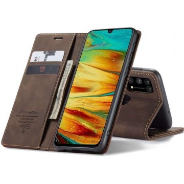 CASEME Samsung Galaxy M31 Retro Wallet Hoesje - Coffee