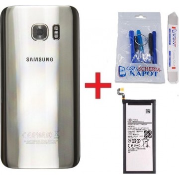 Voor Samsung Galaxy S7 Edge achterkant + batterij -zilver