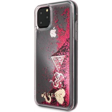 iPhone 12/12 Pro Backcase hoesje - Guess - Glitter Roze - Kunststof