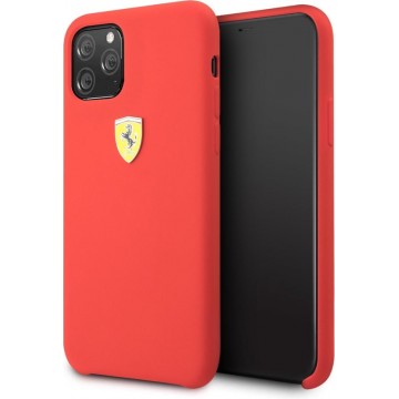 FERRARI back cover voor de  Apple iPhone 11 Pro - Soft touch siliconen - Rood - Officieel Ferrari Product