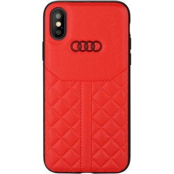 iPhone XR Backcase hoesje - Audi - Effen Rood - Leer
