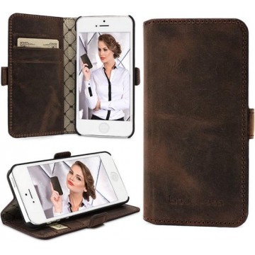 Bouletta - iPhone 5(S) & SE Lederen BookCase (Vintage Brown)