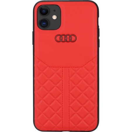 Audi Apple iPhone 11 Rood Backcover hoesje - Q8 Genuine Leather