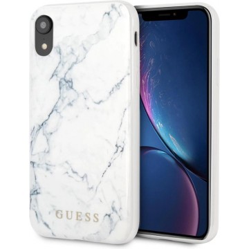 Guess Apple iPhone 7-8 Plus Wit Backcover hoesje - Marble