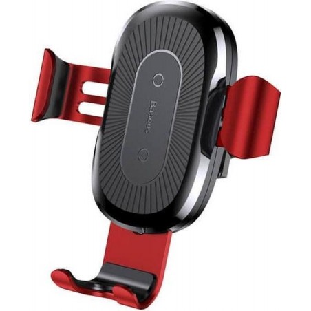 Baseus Telefoonhouder voor in de Ventilatierooster + Wireless Charger 10W - Rood