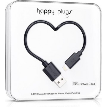 Happy Plugs USB Apple Lightning kabel iPhone 5/5C/5S, zwart