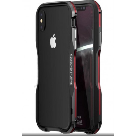 iPhone 7 Plus / 8 Plus - metalen bumper - zwart / rood