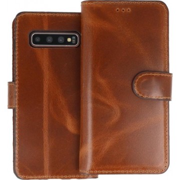 BAOHU Handmade Leer Telefoonhoesje Wallet Cases voor amsung Galaxy S10 Plus Bruin