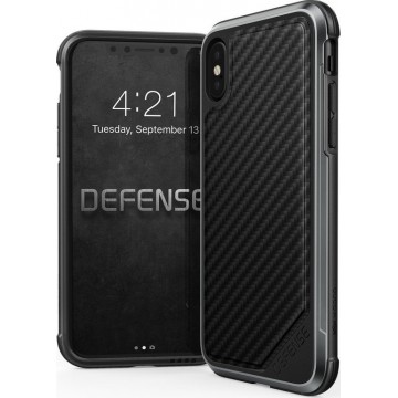 X-Doria Defense Lux cover - zwart carbon fiber - voor iPhone X