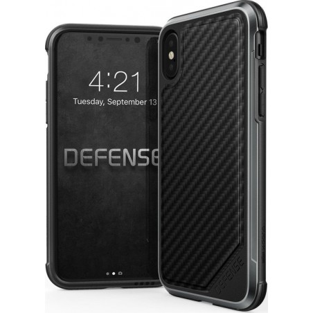 X-Doria Defense Lux cover - zwart carbon fiber - voor iPhone X