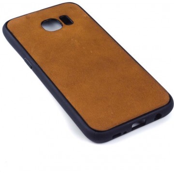 Leren Telefoonhoesje Samsung S7  Edge – Bumper case - Cognac Bruin