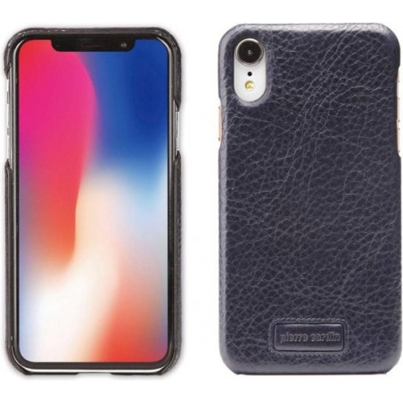 Pierre Cardin - echt lederen backcover hoes - iPhone XR - Blauw