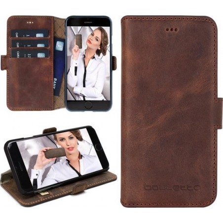 Bouletta - iPhone 6S hoesje - BookCase WalletCase (Antic Coffee)