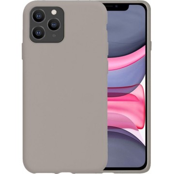 iPhone 11 Pro Hoes Case Siliconen Hoesjes Hoesje Back Cover - Grijs