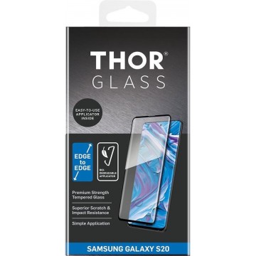 THOR Full Screenprotector + Apply Frame voor de Samsung Galaxy S20 - Zwart