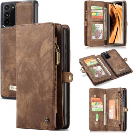 CASEME Luxe Leren Portemonnee hoesje voor de Samsung Galaxy Note 20 - Bruin