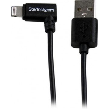 StarTech.com 2 m hoekige zwarte Apple 8-polige Apple Lightning-connector naar USB-kabel voor iPhone / iPod / iPad