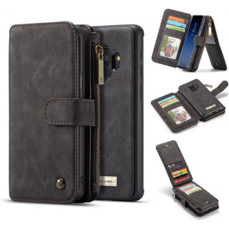 Hoesje voor Samsung Galaxy S9, CaseMe 2-in-1 wallet case, 007 serie, zwart