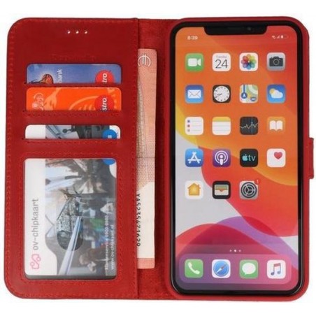 Rico Vitello Echt Leder Booktype Hoesje iPhone 11 Pro Max - Rood