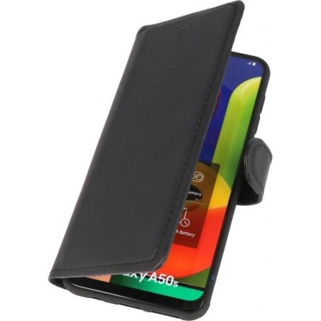 Handmade Echt Lederen Telefoonhoesje voor Samsung Galaxy A50 - Zwart