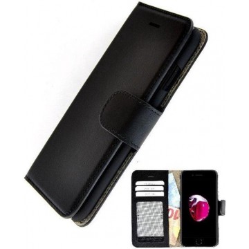Pearlycase Echt Lederen Handmade Wallet Bookcase hoesje Zwart voor Apple iPhone 6 / iPhone 6S