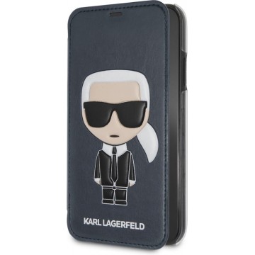 Karl Lagerfeld booktype hoesje Full Body Apple iPhone X-Xs Blauw - Karl Iconic