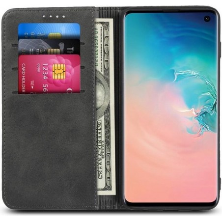 Casecentive Leren Wallet case - Portemonnee hoesje - Samsung Galaxy S10 Zwart