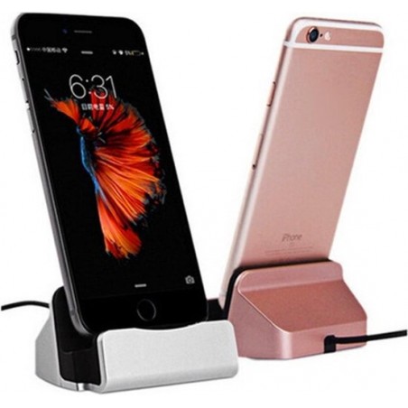 S&C - Zwart Dock Charger Oplaad Station - Docking Bureau Lader Voor iPhone 5/5S/5C/SE/6/6S/7/8/10/x Plus - Laadstation