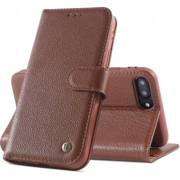 Bestcases Echt Lederen Wallet Case Telefoonhoesje iPhone 8 Plus / 7 Plus - Bruin