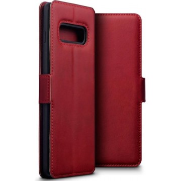 Qubits - lederen slim folio wallet hoes - Samsung Galaxy S10 Plus - Rood