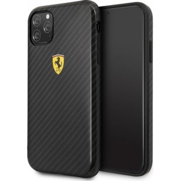 iPhone 11 Pro Backcase hoesje - Ferrari - Effen Zwart - Kunststof
