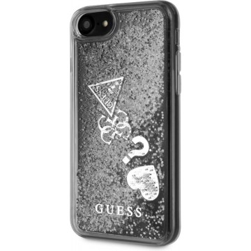 GUESS Liquid Glitter Backcover Hoesje iPhone 8 / 7 / SE (2020) / 6S / 6 - Transparant / Zilver