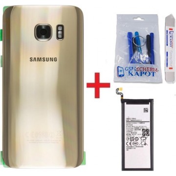 Voor Samsung Galaxy S7 Edge achterkant + batterij - goud