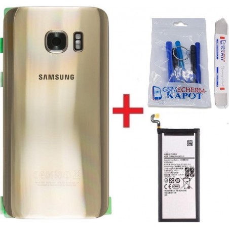 Voor Samsung Galaxy S7 Edge achterkant + batterij - goud