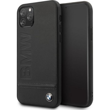 iPhone 11 Pro TPU Case hoesje - BMW - Effen Zwart - Leer