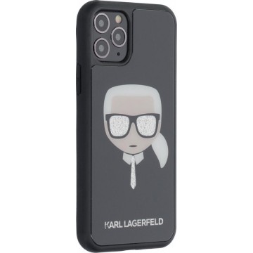 Karl Lagerfeld Backcover hoesje Glitter geschikt voor Apple iPhone 11 Pro - Zwart - Double Layers - KLHCN58DLHBK