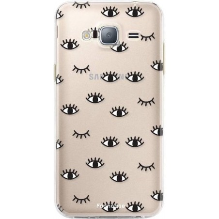 FOONCASE Samsung Galaxy J3 2016 hoesje TPU Soft Case - Back Cover - Eyes / Ogen