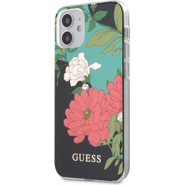 Guess - backcover hoes - iPhone 12 Mini - Floral No. 1 + Lunso Tempered Glass