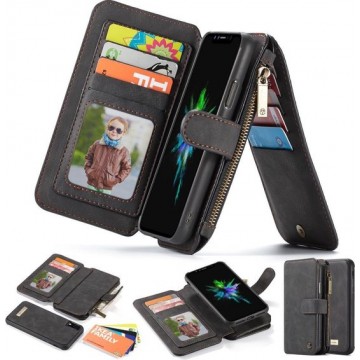 Wallet bookcase met afneembare magnetische hardcase iPhone XR - zwart - Caseme