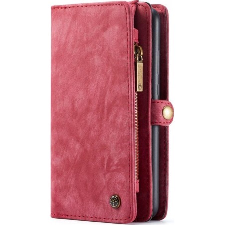 Caseme - Samsung Galaxy A50 Hoesje - Uitneembare Portemonnee Vintage Rood