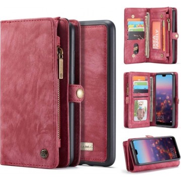 CaseMe Vintage Wallet Case Hoesje Huawei P20 Pro - Rood