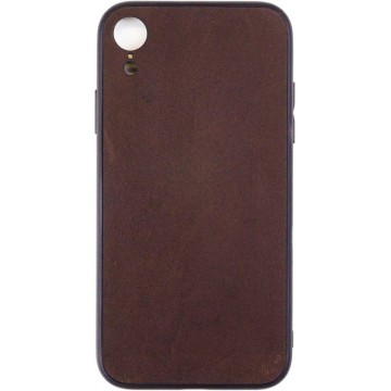 Leren Telefoonhoesje iPhone XR – Bumper case - Chocolade Bruin