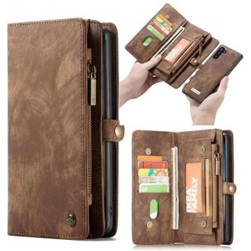 Caseme Vintage Wallet Case Hoesje Samsung Galaxy Note 10 - Bruin