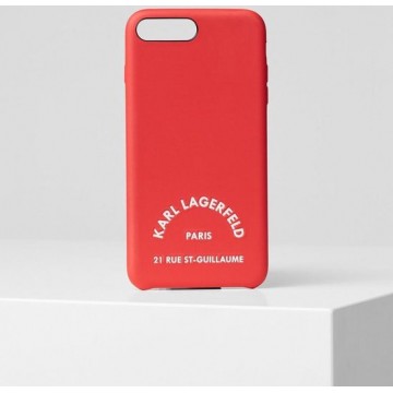 Karl Lagerfeld back cover - " PARIS 21 RUE DE ST GUILLAUME" voor de Apple iPhone 11 Pro - ROOD - Soft touch feeling